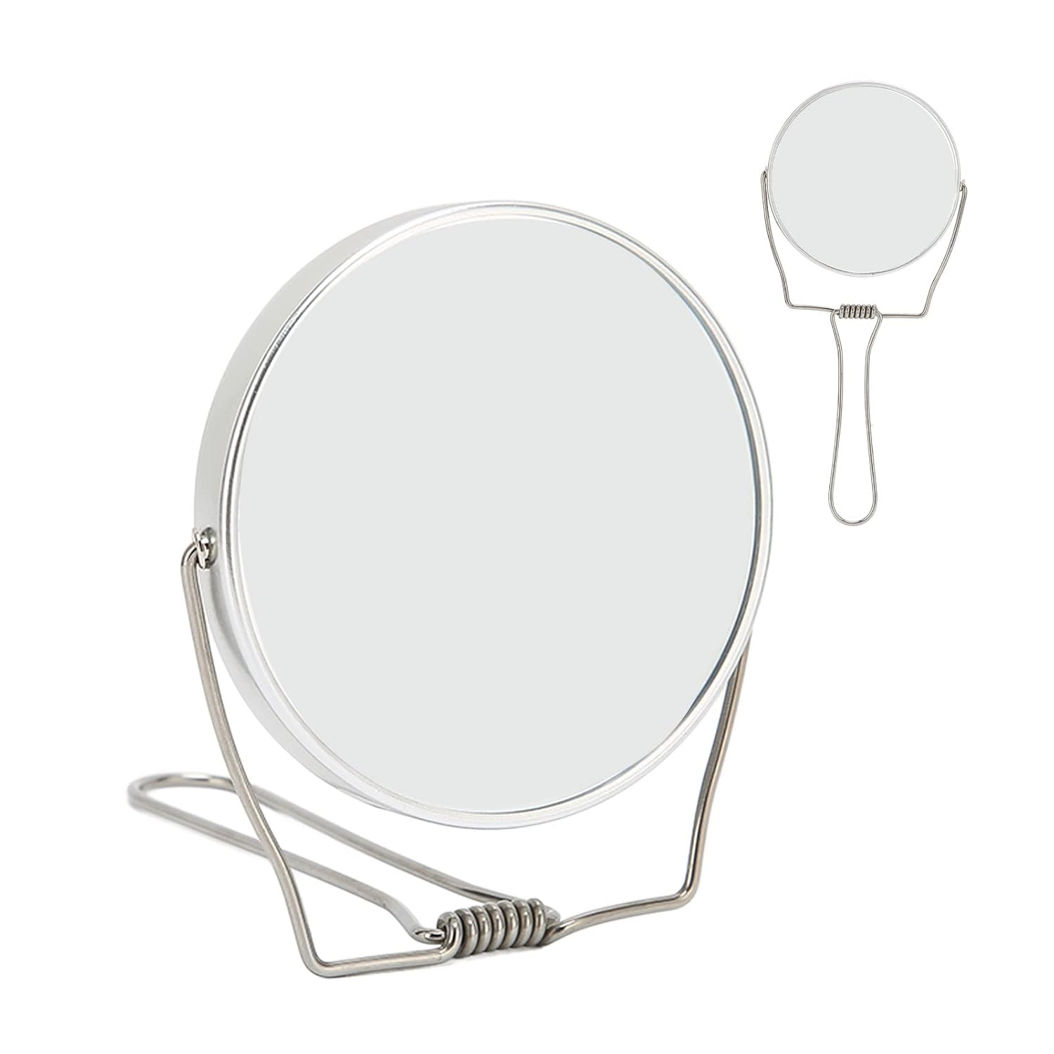 FILFEEL 2 Sided Vanity Mirror with 360 Degree Rotation and Foldable Stand