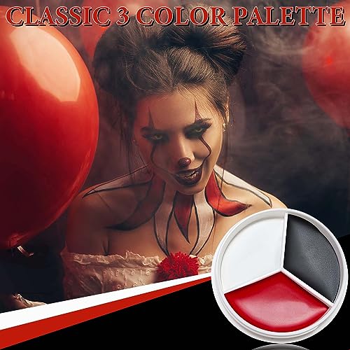 DuoZeng Halloween Face Paint Kit with Black White Red