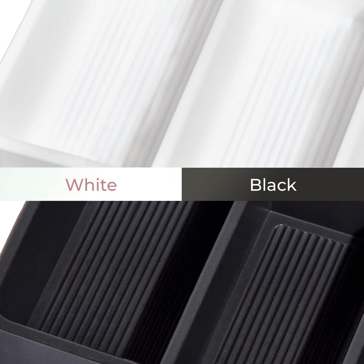 iDesign Sarah Tanno 4 Slot Silicone Cosmetic Drawer Organizer White