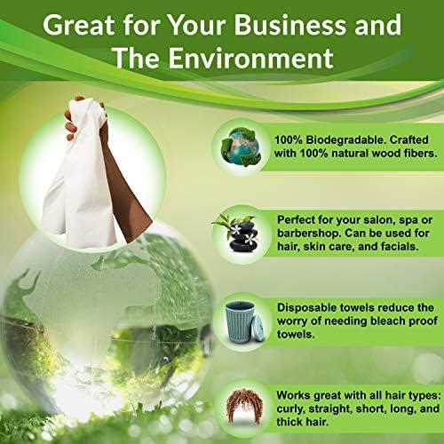 FRAMAR Biodegradable Hair Towels 50 Count Soft Absorbent