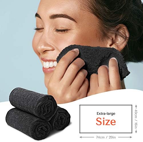 TASALON Microfiber Hair Towel Set - 10 Pack Black 1