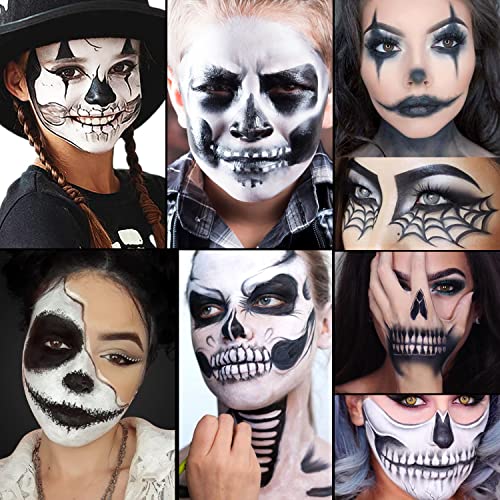 Oygcee Black White Body Paint Makeup Kit for Halloween SFX