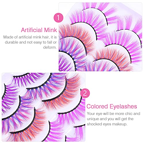 Beaupretty 3D Pink False Lashes 10PCS Set