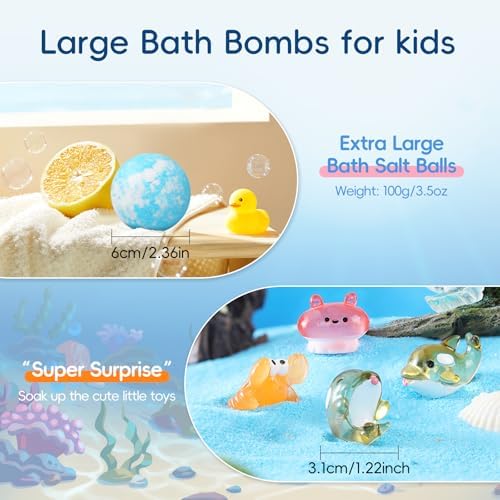 Gaayou Bath Bombs Gift Set - 9 Pack with Surprise Animal Toys