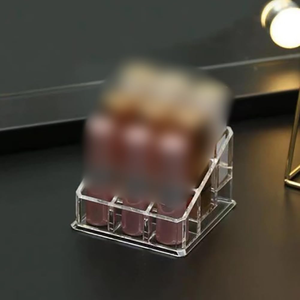 GSHLLO Clear Acrylic Lipstick Holder 3 Rows 9 Slots 1
