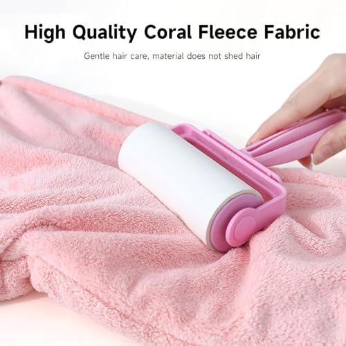 XPZKAIYUE Microfiber Hair Towel Wrap for Women and Kids Pink White