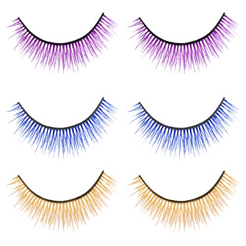 Beaupretty 3 Pairs 3D Colored False Eyelashes