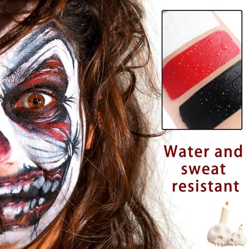Clown Face Paint Kit - Black White Red