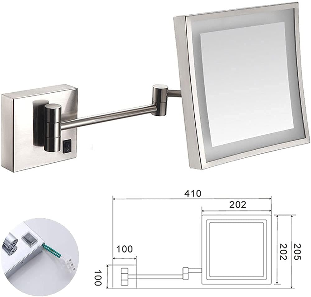Vanity Mirror with LED Light 8 inch 3X Magnification