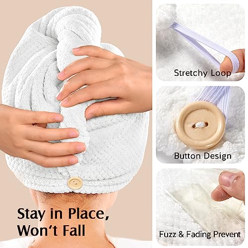 YFONG 2 Pack Microfiber Hair Towel Wrap for Women 1