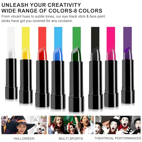 2 Pcs Green Eye Black Stick for Sports Halloween Makeup
