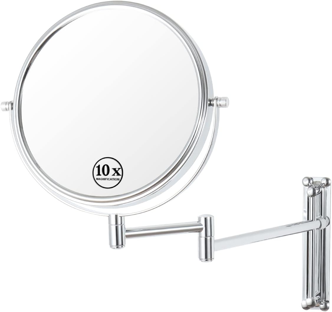 GRASKY 10X Magnifying Wall Mounted Mirror with Lights