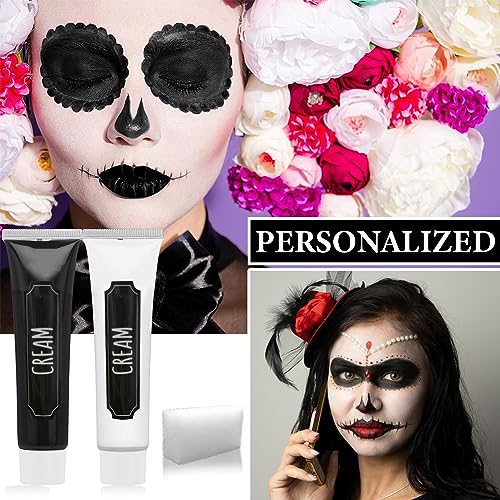 Halloween Face Paint Kit Black White Body Paint SFX Makeup