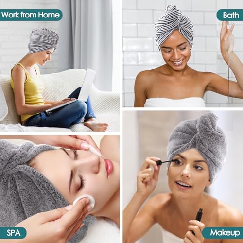 JEFFSUN Hair Towel Wrap 2 Pack for Curly Thick Frizzy Hair