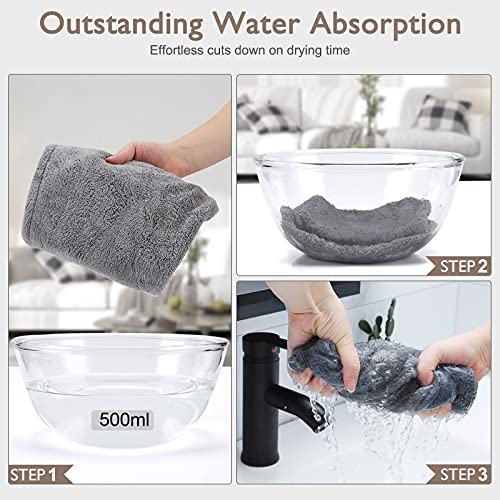 BEoffer Microfiber Hair Towel 3 Pack for Women Men Kids