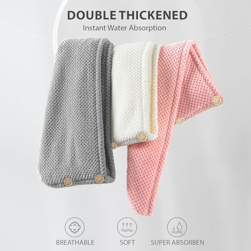 MaopaoBeauty Microfiber Hair Towel Wrap Khaki