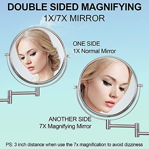 GRASKY 10x Magnifying Wall Mirror with Lights