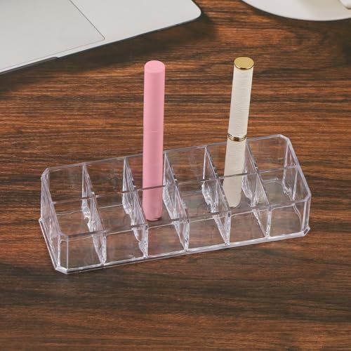 12-Slot Acrylic Lipstick Organizer Case