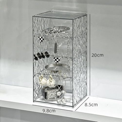 Himilucky Jewelry Organizer with 3 Shelves and Hooks 1