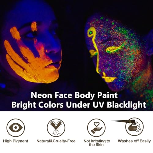 Go Ho Neon Gold Body Paint 237oz UV Blacklight