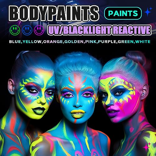 Go Ho Neon Gold Body Paint 237oz UV Blacklight