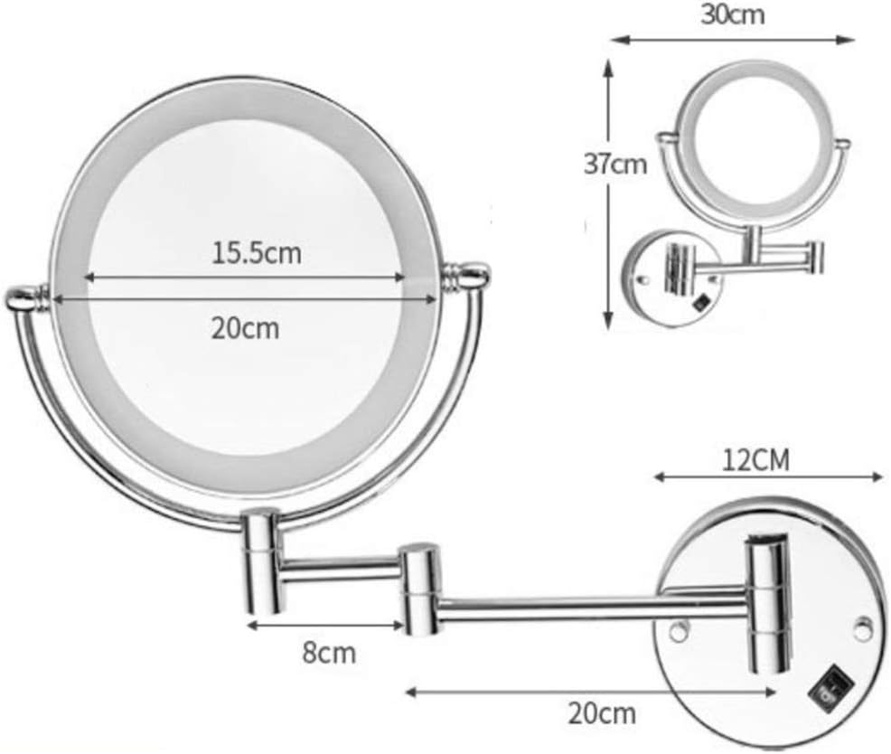 LCARY Wall Mirror with Lights and 3X Magnification