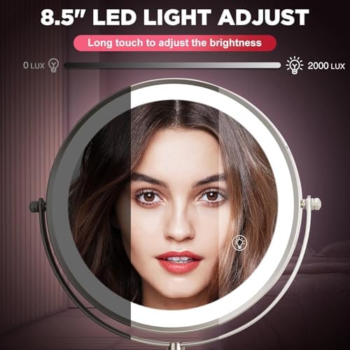 VORREMIRR 20X Wall Mounted Makeup Mirror with LED Lighting and Swivel Arm