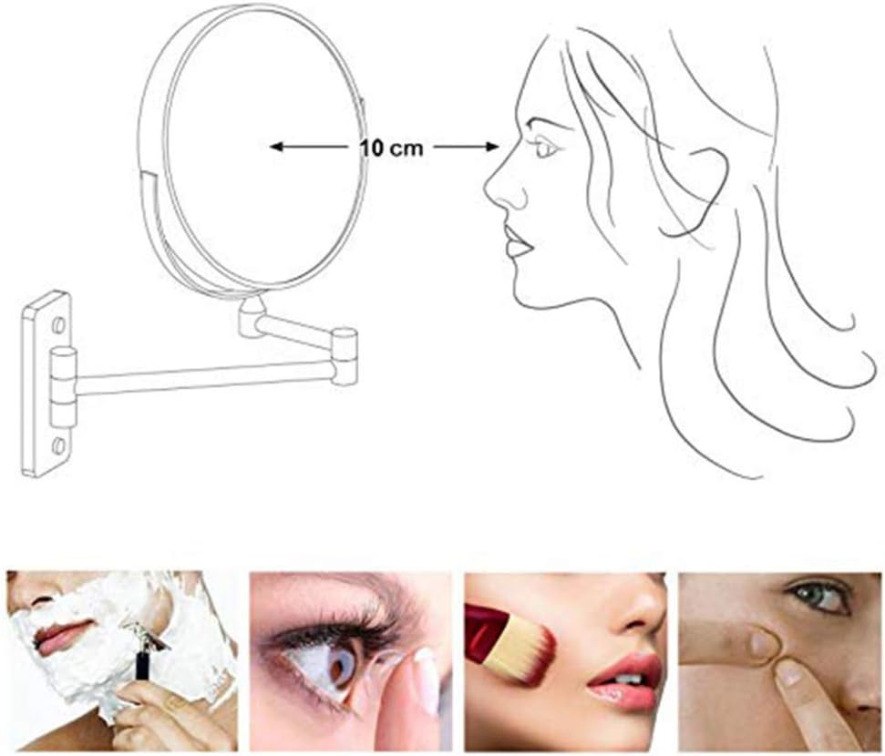 DEIHGE LED Cosmetic Mirror with 3x Magnification and Swivel Mount