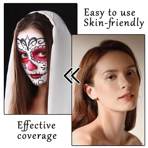 Clown Halloween Face Paint Set Black White Red