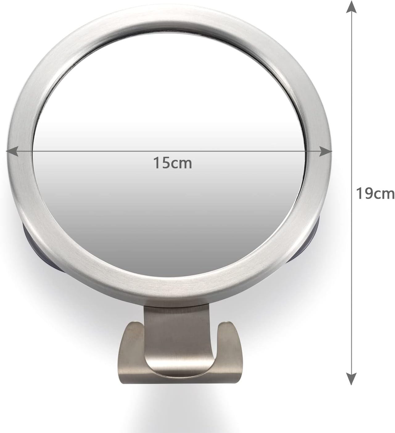 Fogless Shower Mirror with 3 Suction Cups and Hook 1