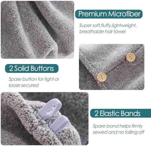 JEFFSUN 6 Pack Face Washcloths 2 Pack Hair Drying Towels