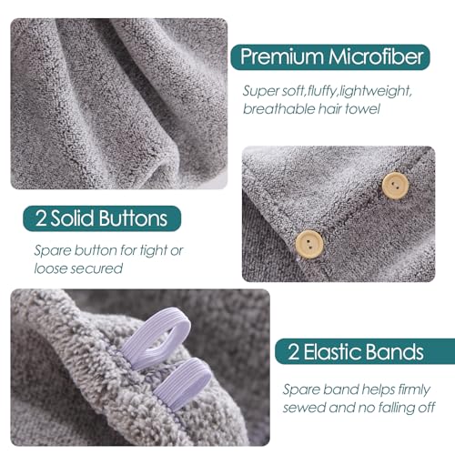 JEFFSUN Hair Towel Wrap 2 Pack for Curly Thick Frizzy Hair