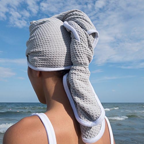 Extra Large Microfiber Hair Wrap - Quick Dry Anti-Frizz Grey