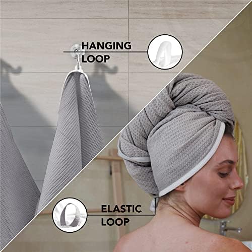 Extra Large Microfiber Hair Wrap - Quick Dry Anti-Frizz Grey