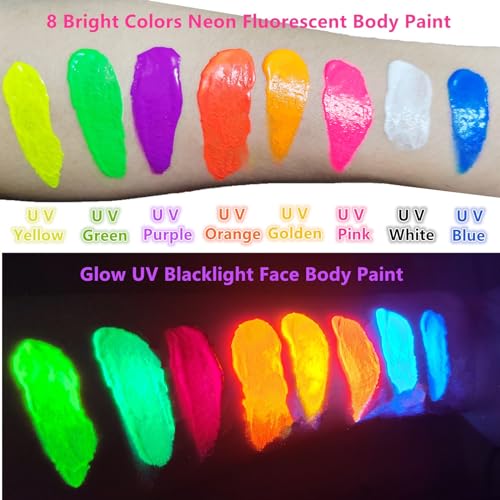 Go Ho Neon Gold Body Paint 237oz UV Blacklight