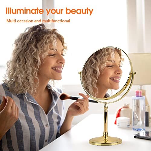 Ohotecy 8 Inch 1X10X Double-Sided Swivel Makeup Mirror Chrome Finish