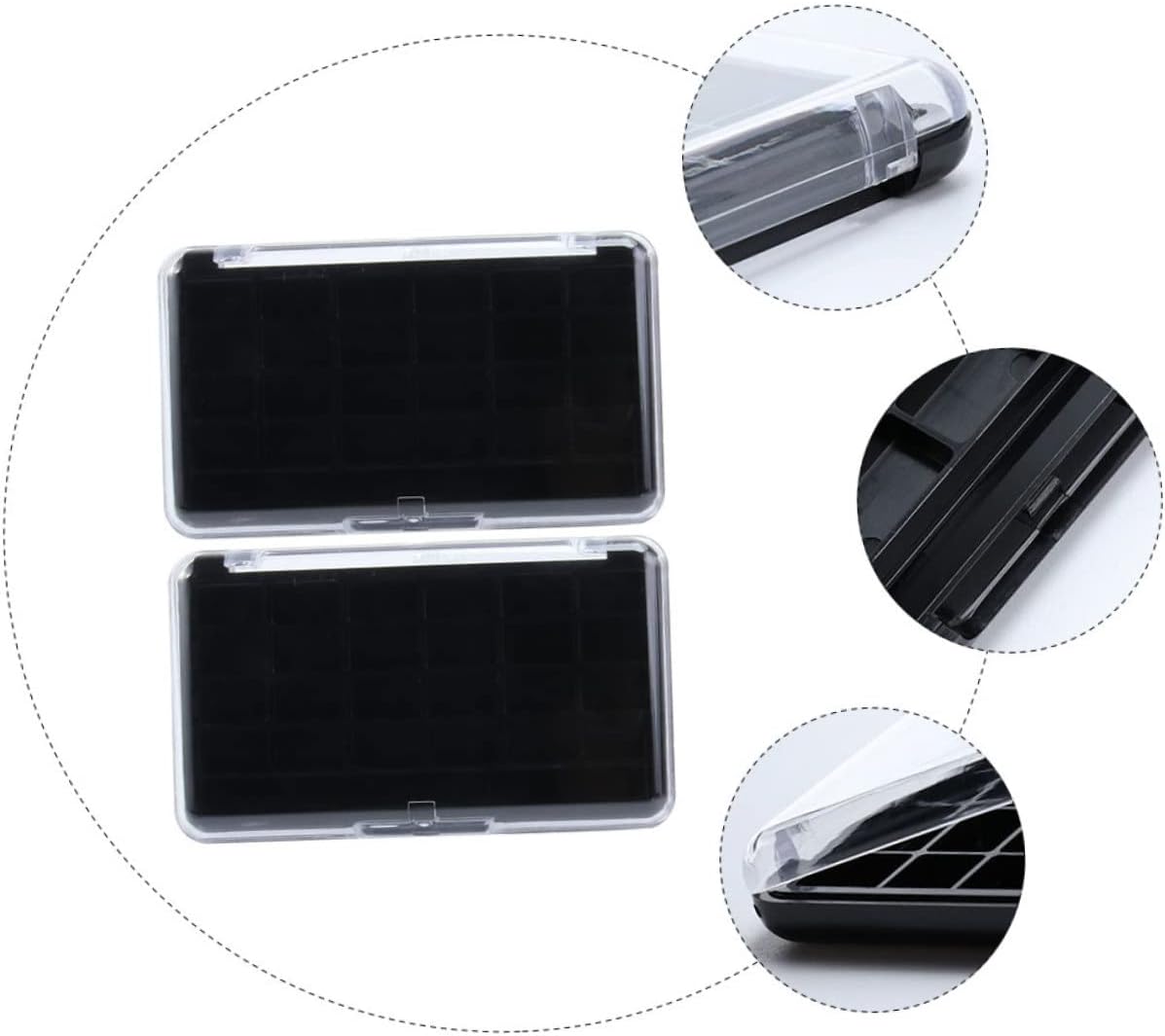 WRITWAA 2Pcs Cosmetic Case for Eyeshadow Lipstick Storage