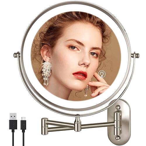 VORREMIRR Rechargeable Lighted Makeup Mirror Wall Mount