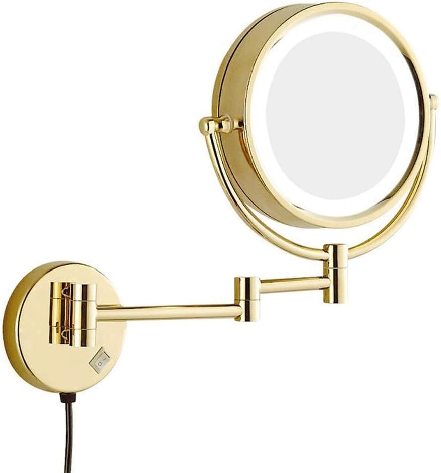 DEIHGE Vanity Mirror LED 360 Rotating Wall Mounted