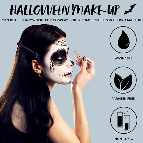 Spooktacular Creations Waterproof White Face Paint for Halloween Cosplay