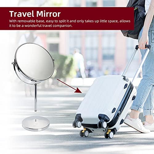 15 Tall Classic Round Magnifying Makeup Mirror with 1X10X and Swivel Stand