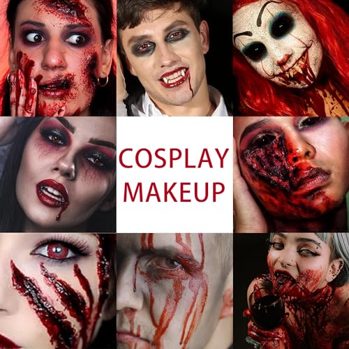 Topcent Fake Blood Gel and Scar Wax Halloween Makeup Set