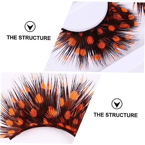 SOIMISS 2 Pairs Wispy Fluffy False Eyelashes Orange