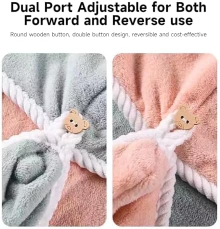 XPZKAIYUE Microfiber Hair Towel Wrap for Women and Kids Pink White