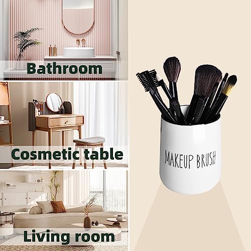 LEETOYI Ceramic Makeup Brush Holder White