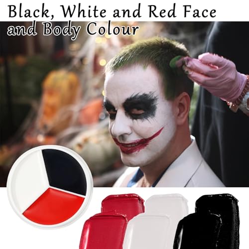 Clown Halloween Face Paint Set Black White Red