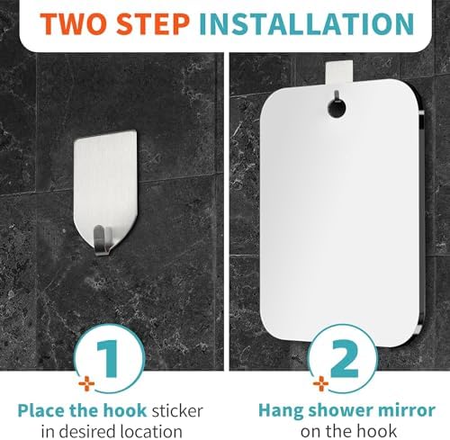 BQRIS Shower Mirror No Fog 6x8 Inch Shaving Makeup