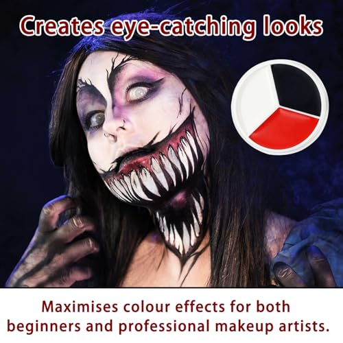 Clown Face Paint Kit - Black White Red