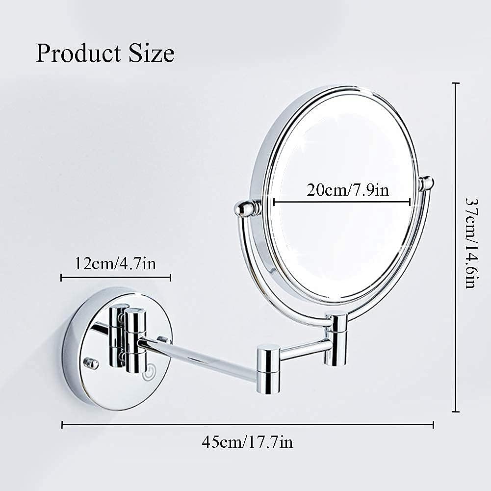 Vanity Mirror Wall Mounted Led 8 Inch 10X Magnification