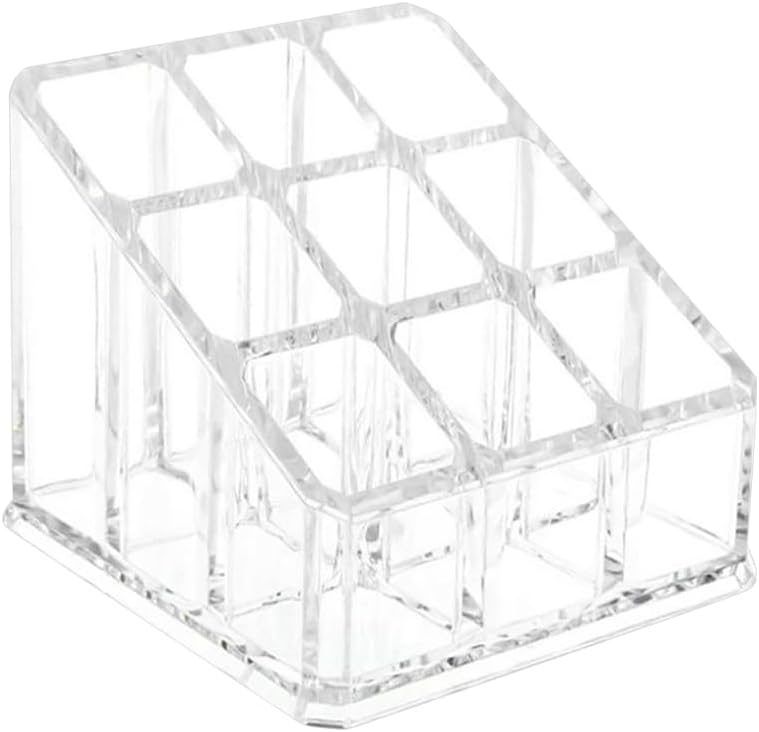 GSHLLO Clear Acrylic Lipstick Holder 3 Rows 9 Slots 1